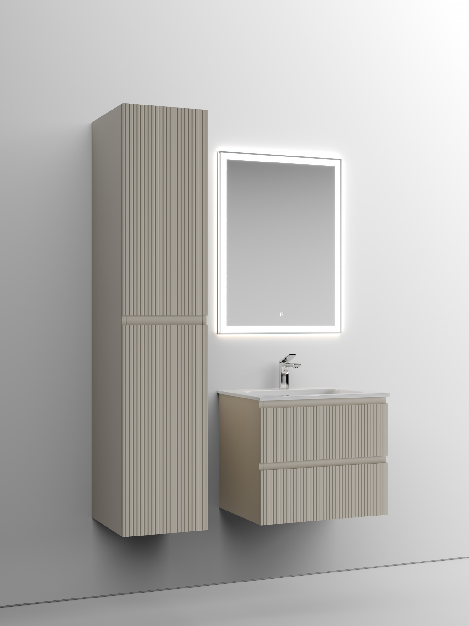 Тумба подвесная sancos snob t 590х445х500, c двумя ящиками оснащенными доводчиками, beige soft , арт.snt60ce