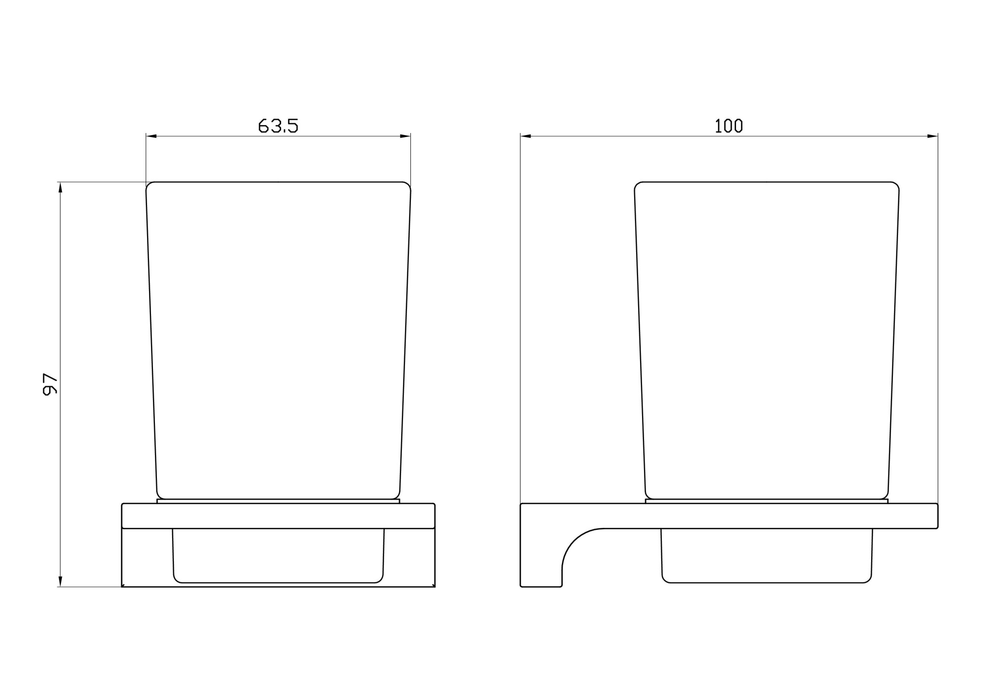 Стакан для зубных щеток с держателем wonzon & woghand eclipse, темный графит (ww-9121-bgm)