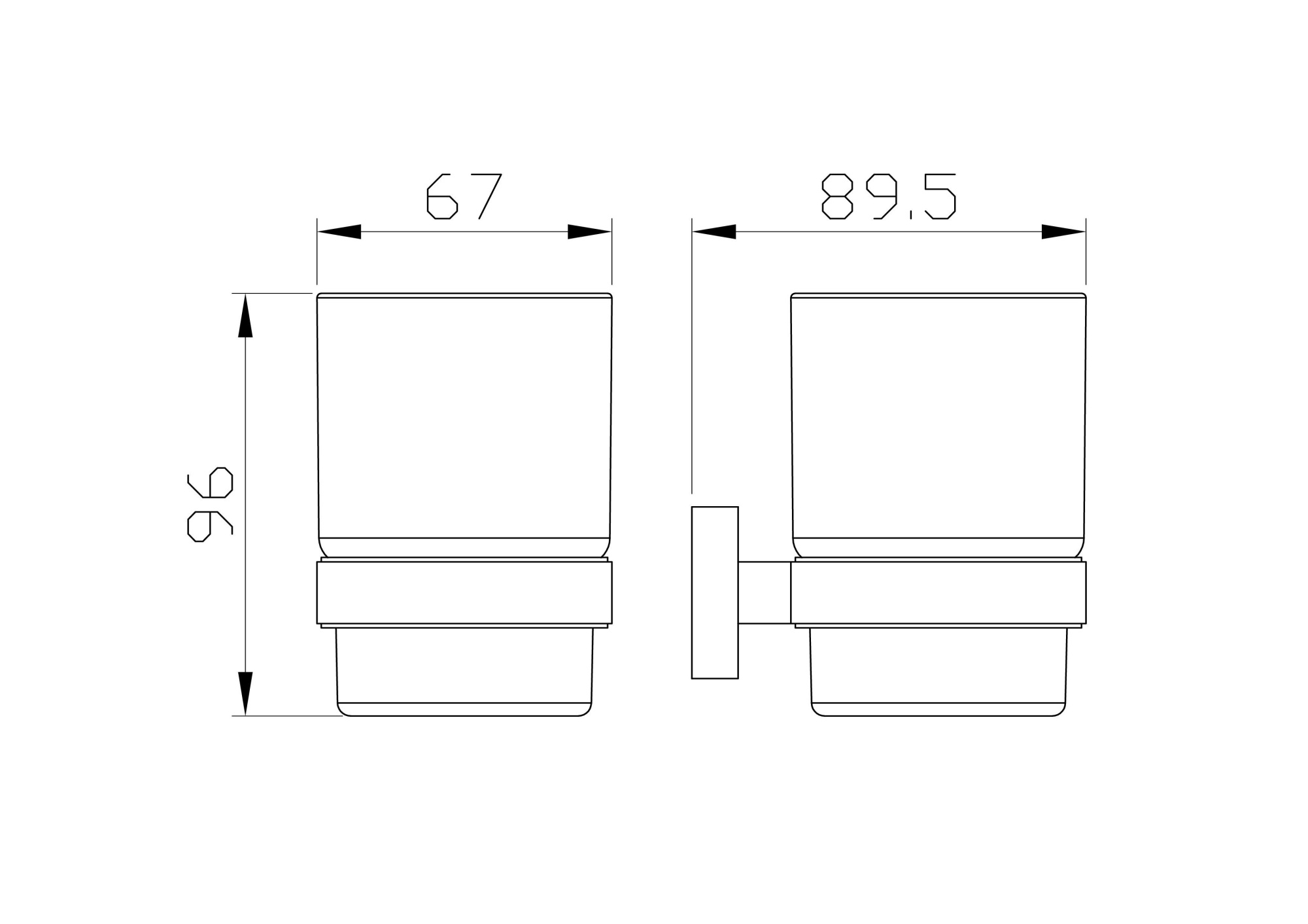 Стакан для зубных щеток с держателем wonzon & woghand graffity, темный графит (ww-9321-bgm)