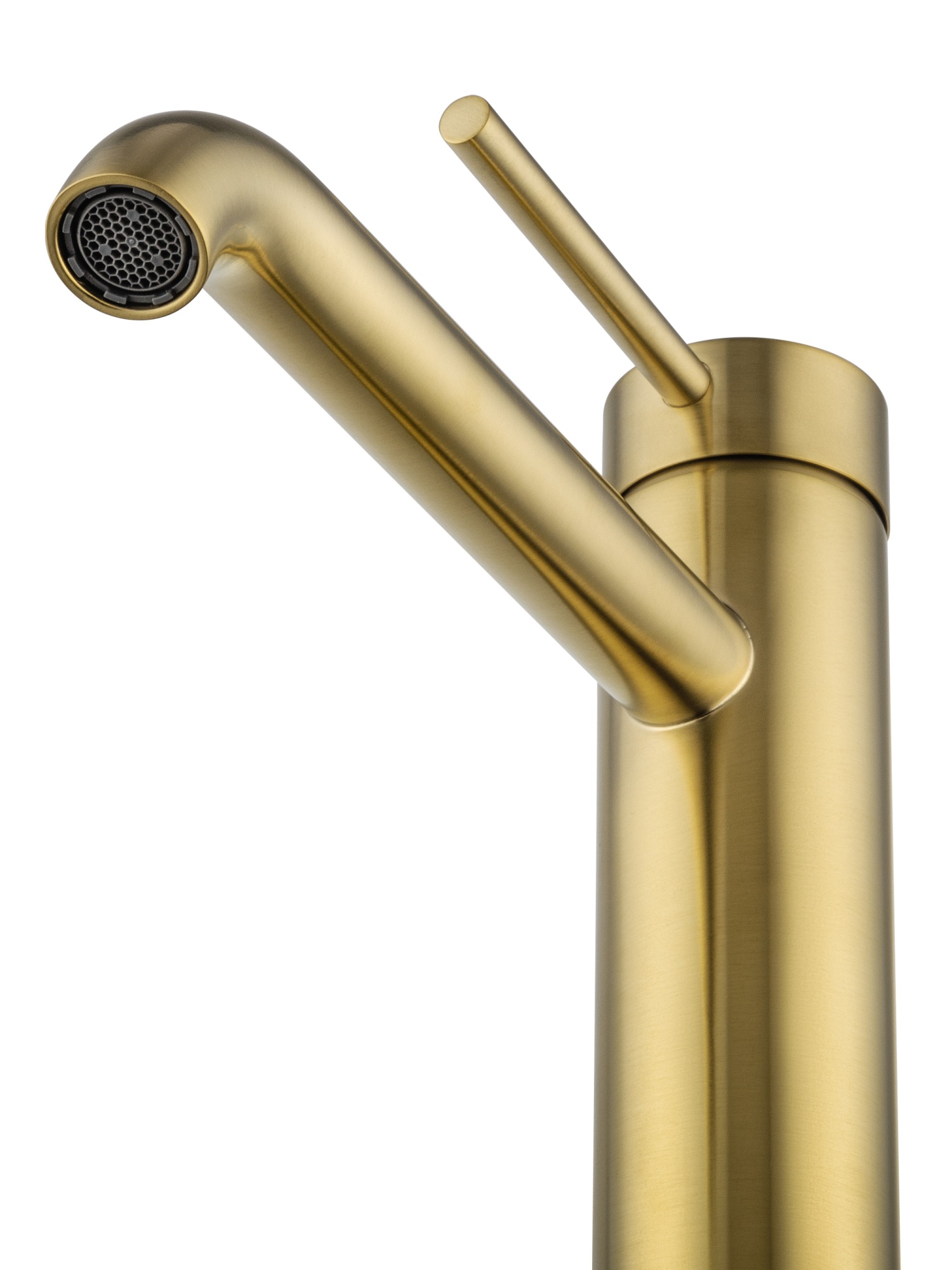 Смеситель для раковины высокий wonzon & woghand stick, брашированное золото (ww-88239017- bg)